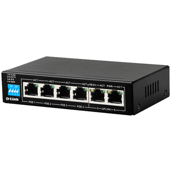 سوئیچ 6 پورت POE دی لینک DGS-F1006P-E